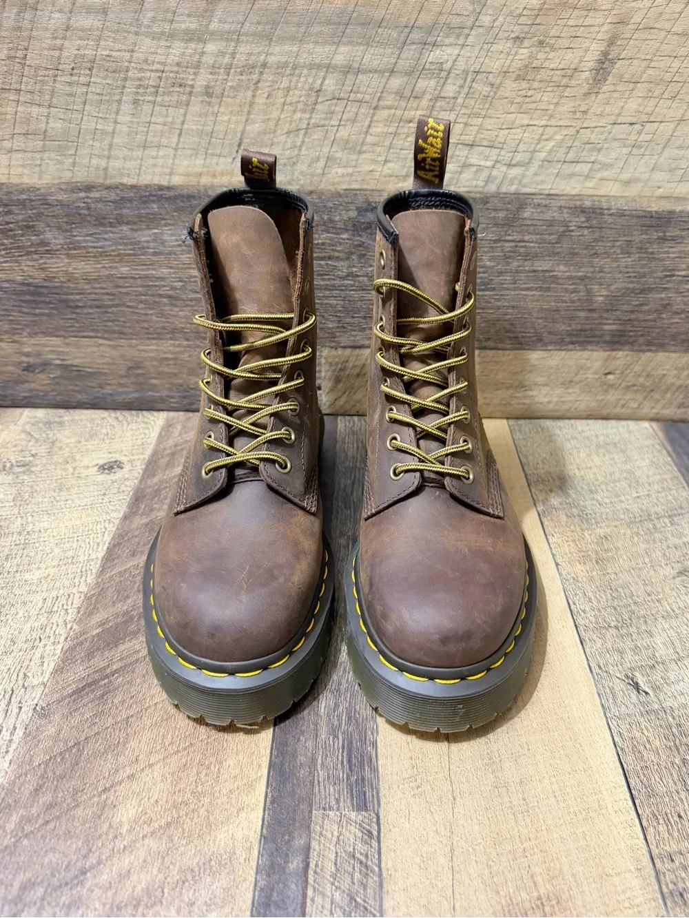 Dr. Martens 1460 Crazy Horse BEX Brown Leather Lace Up Boot Size 6 Men / 7 Women